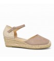 CUÑA CERRADA BAJA YUTE AMARPIES ACX26481 TAUPE