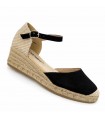 CUÑA CERRADA BAJA YUTE AMARPIES ACX26481 NEGRO