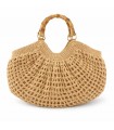 BOLSO RAFIA ASAS TIPO MADERA BNBN3622 KHAKI