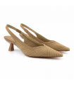 ZAPATO TACON DESTALONADO RAYAS DWS30631 ARENA CAMEL