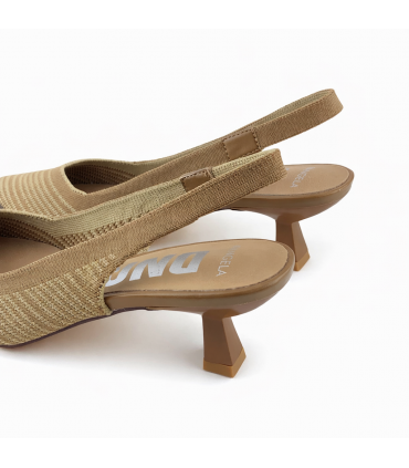 ZAPATO TACON DESTALONADO RAYAS DWS30631 ARENA CAMEL