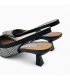 ZAPATO TACON DESTALONADO RAYAS DWS30631 NEGRO BEIGE