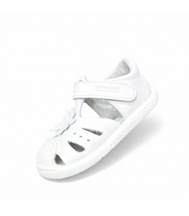 SANDALIA TITANITOS PIEL L500 FLOR BLANCO
