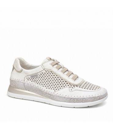 ZAPATO CUÑA FLUCHOS PICADOS F2143 BEIGE