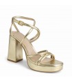 SANDALIA TACON ORO TIRAS Y2076