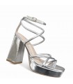 SANDALIA TACON PLATA TIRAS Y2076
