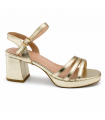 SANDALIA TACON ORO TIRAS W6932