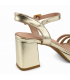 SANDALIA TACON ORO TIRAS W6932