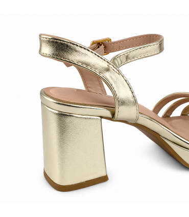 SANDALIA TACON ORO TIRAS W6932