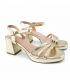 SANDALIA TACON ORO TIRAS W6932