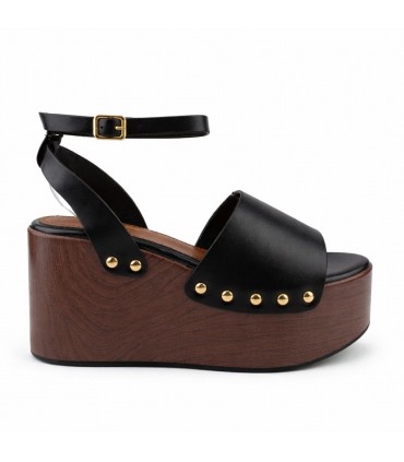 SANDALIA PLATAFORMA TACHUELAS D2765 BLACK