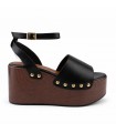 SANDALIA PLATAFORMA TACHUELAS D2765 BLACK