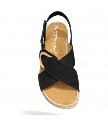 SANDALIA AMARPIES HEBILLA CONFORT ABZ30215 NEGRO