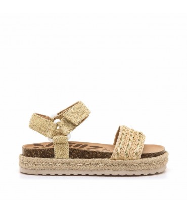 SANDALIA MUSTANG PLATAFORMA 40031 CHAMPAGNE NATURAL