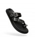 SANDALIA ISTERIA CHAPITAS CON PLACA Y HEBILLA 1116 NEGRO
