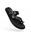 SANDALIA ISTERIA CHAPITAS CON PLACA Y HEBILLA 1116 NEGRO