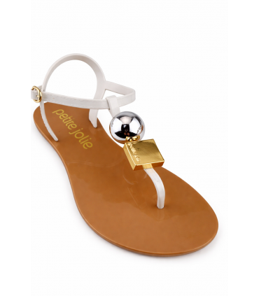 SANDALIA PETIT JOLIE BOLA Y CUADRADO PJ7655 OFF WHITE