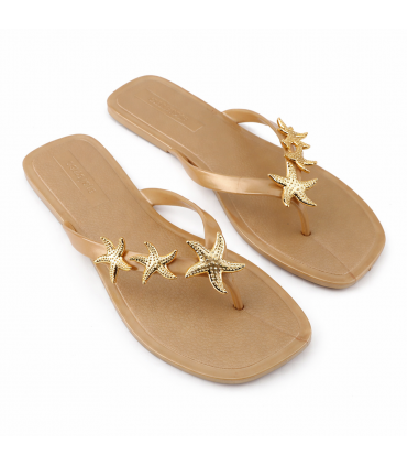 CHANCLA PETIT JOLIE 3 ESTRELLAS PJ7651 METALIC GOLD
