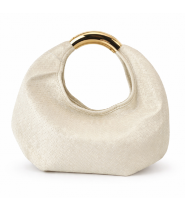 BOLSO TRENZADO ASA DORADA BNYX1722 WHITE