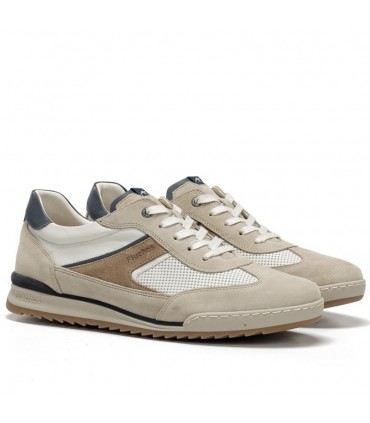 ZAPATILLA FLUCHOS PIEL AFELPADO F2184 CREMA
