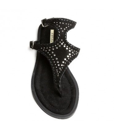SANDALIA PLANA BOHO TACHUELAS M6430 NEGRO