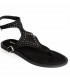 SANDALIA PLANA BOHO TACHUELAS M6430 NEGRO