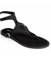 SANDALIA PLANA BOHO TACHUELAS M6430 NEGRO