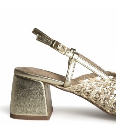 ZAPATO DESTALONADO TACON CUADRADO M6268 ORO