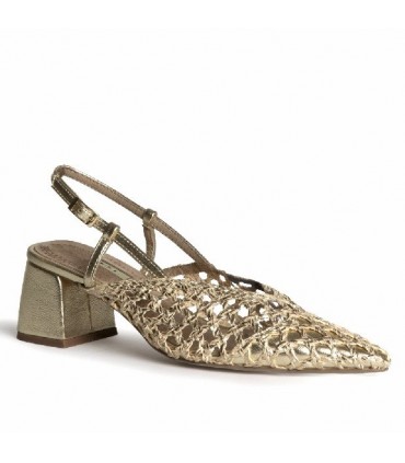 ZAPATO DESTALONADO TACON CUADRADO M6268 ORO