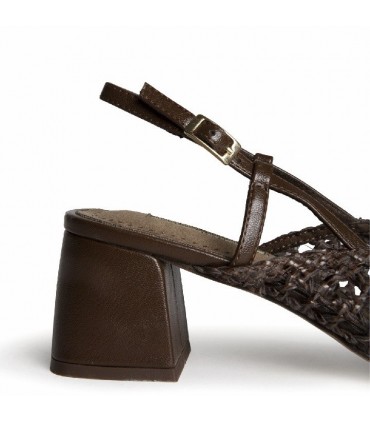 ZAPATO DESTALONADO TACON CUADRADO M6268 CAFE