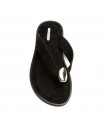 SANDALIA PLANA DEDO PLACA M6445 NEGRO