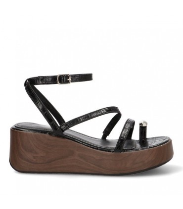 SANDALIA PLATAFORMA PLACA 1112 NEGRO