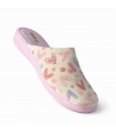 ZAPATILLA CASA DEVALVERDE ZUECO CORAZONES 1595 ROSADO