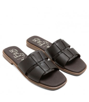 SANDALIA PLANA OH MY SANDALS 5823 PIEL MARRON