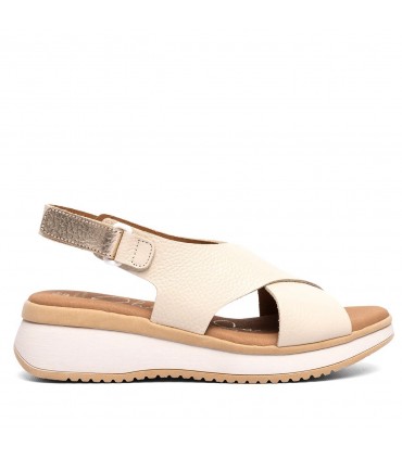 SANDALIA CUÑA OH MY SANDALS PIEL 5943 DOYA HIELO COMBI