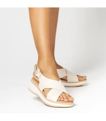 SANDALIA CUÑA OH MY SANDALS PIEL 5943 DOYA HIELO COMBI