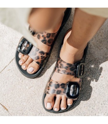 CHANCLA IGOR HABANA BRILLO S10336-002 NEGRO LEOPARDO