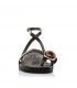 SANDALIA PIEL MUSTANG PLACA 55931 NEGRO