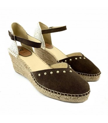 SANDALIA PIEL CUÑA SALVI VILELO 219-016 CACAO
