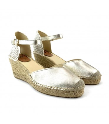 SANDALIA PIEL CUÑA SALVI GALAXY 219-006 PLATINO