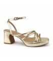 SANDALIA TIRAS TACON ANCHO M2652 ORO
