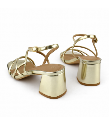 SANDALIA TACON ANCHO M2672 ORO