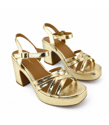 SANDALIA TACON ANCHO M2687 ORO