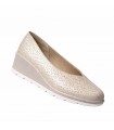MOCASIN PIEL D CHICAS CUÑA 3740 BEIG FLORES