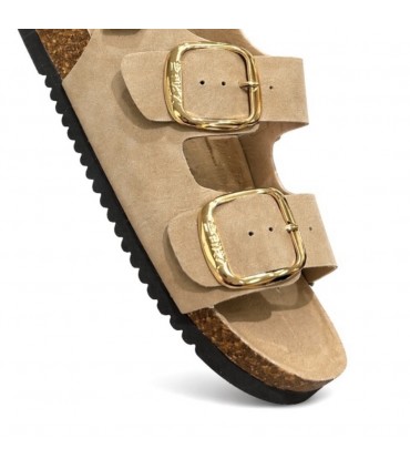 SANDALIA DOS HEBILLAS ETIKA VELCRO 10095 BEIG