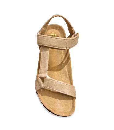 SANDALIA ETIKA VELCROS 10097 TAUPE