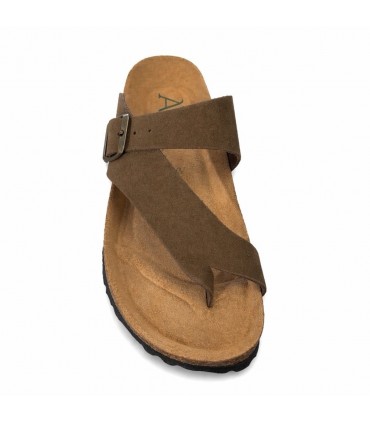 SANDALIA BIO AUTENTI PIEL DEDO 4248 SERRAJE MARRON OSCURO