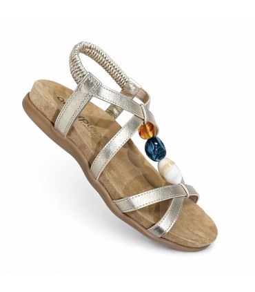 SANDALIA AMARPIES PIEDRAS ABZ30219 PLATINO