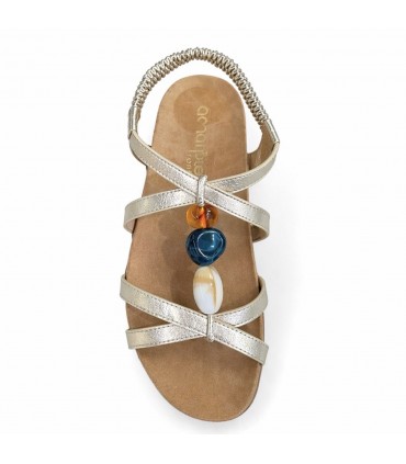 SANDALIA AMARPIES PIEDRAS ABZ30219 PLATINO