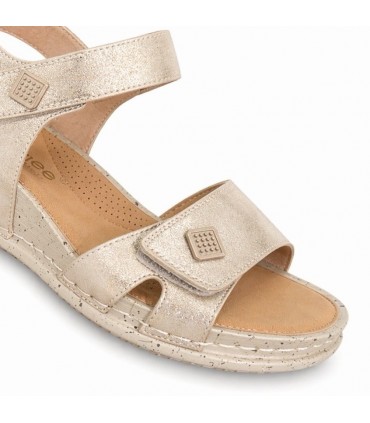 SANDALIA AMARPIES CUÑA DETALLE ABZ30214 PLATINO